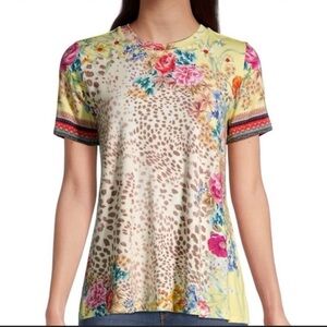 JOHNNY WAS WILDFLOWER FAVORITE CREWNECK SWING TEE//SIZE LARGE